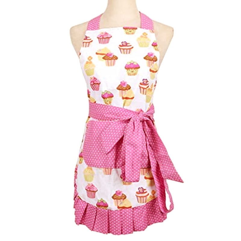 G2PLUS Mothers Aprons for Women with Pockets  Extra Long Ties  Vintage Damask Apron  Perfect for Kitchen Cooking  Baking and Gardening  29 x 21 - inch (Pink) - Image 3