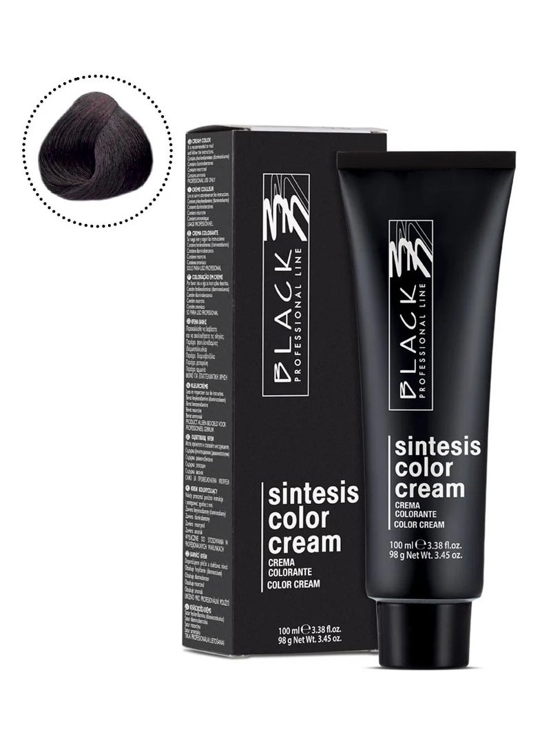 Black Professional Line Sintesis Color Cream 1.12 Violet Black – Permanent Hair Dye 100ml - Image 1