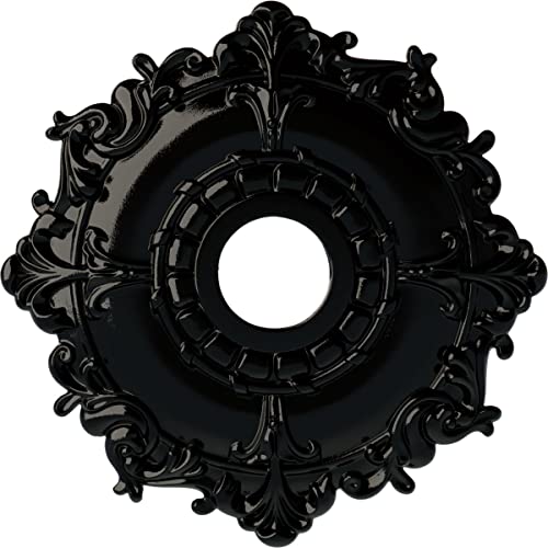 Ekena Millwork CM18RLBPS Riley Ceiling Medallion Black Pearl - Image 1