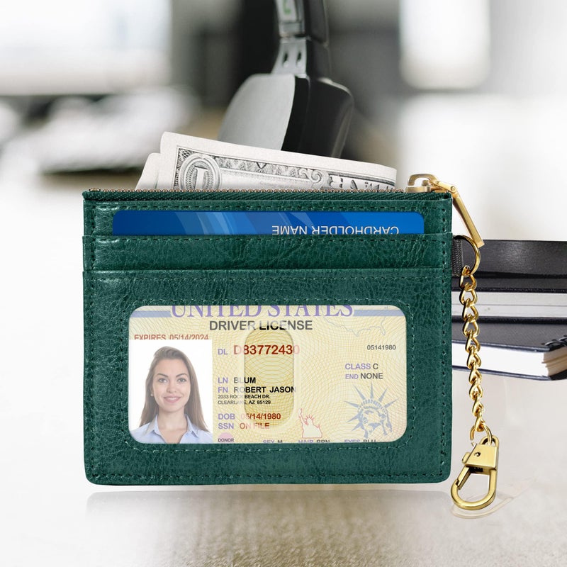 SEAVILIA حامل بطاقات سيفيليا مع سلسلة مفاتيح ومحفظة للنساء مع نافذة هوية و RFID ومحفظة نقود على شكل نحلة هدايا نحيفة وصغيرة - Image 2