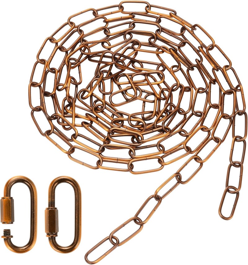 Canomo سلسلة إضاءة معلقة بطول 12 قدم مع سلسلة قابلة للتعديل وقفل اتصال للثريا، تدعم حتى 50 رطل، ذهبية برونزية - Image 5