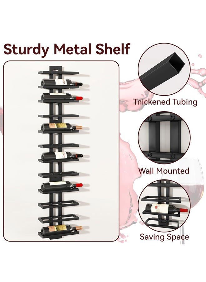 IBUYKE Wall Mounted Wine Rack 12 Bottle,Metal Wine Bottle Holder for Wine Bottles, Liquor, Champagne,DIY Wall Wine Rack for Home Bar Storage and Display,Black,UTMJ909B - Image 5
