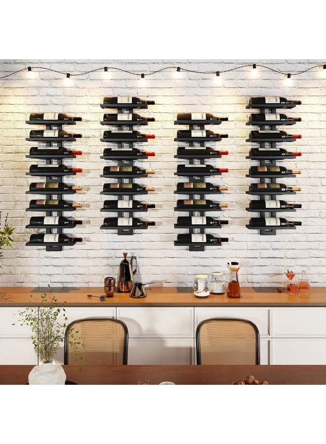 IBUYKE Wall Mounted Wine Rack 12 Bottle,Metal Wine Bottle Holder for Wine Bottles, Liquor, Champagne,DIY Wall Wine Rack for Home Bar Storage and Display,Black,UTMJ909B - Image 3