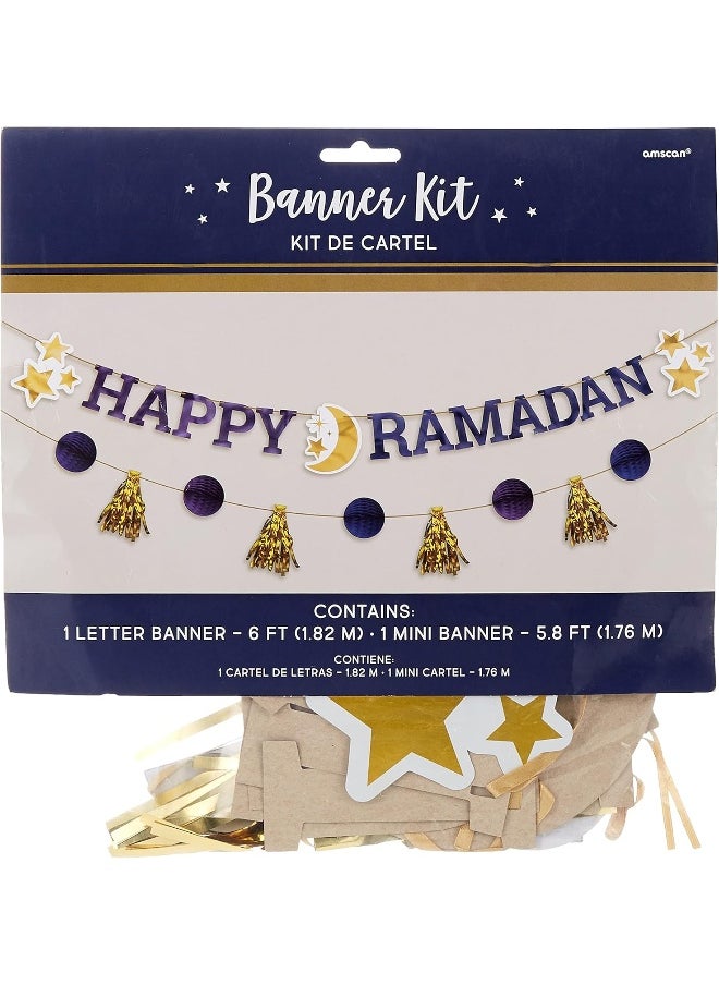 Amscan - Happy Ramadan Letter Banner Kit 30x1x30cm - Image 1
