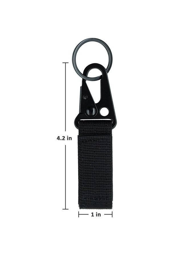 Fairwin Tactical Gear Clip, Nylon Key Ring Holder or Belt Keeper, Black - Image 2