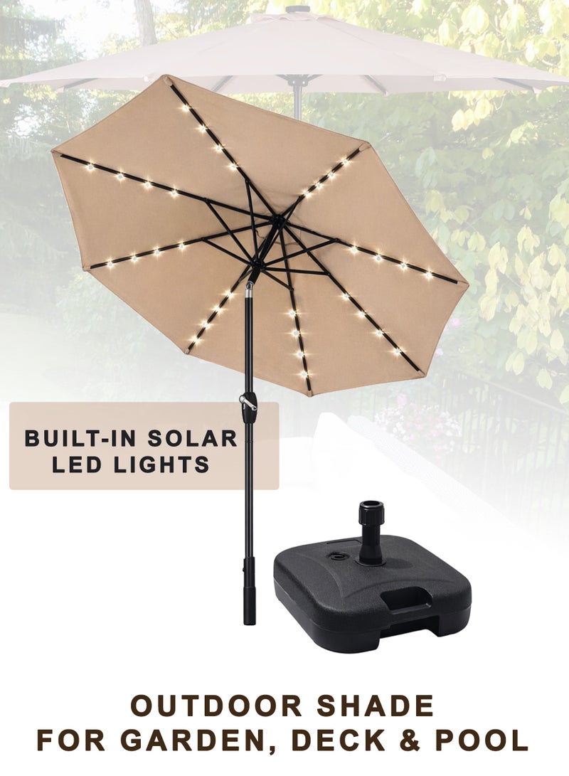 DBLEW Solar LED Patio Umbrella with Tilt & Crank for Garden, Deck, Backyard & Pool - Image 1