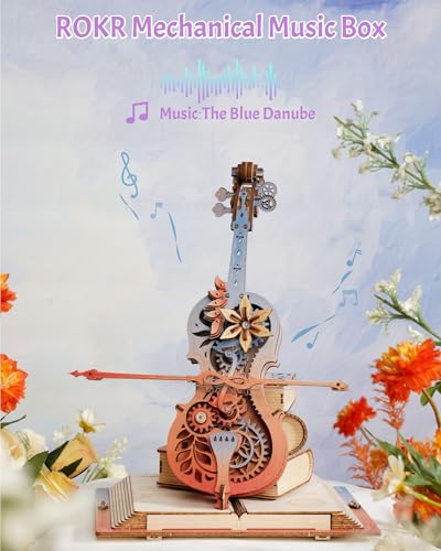 ROKR 3D Puzzles for Adults Wooden Music BoxesCello Model Kits for Adults DIY Building Sets Birthday Gifts Hobbies for Women Men - Image 5
