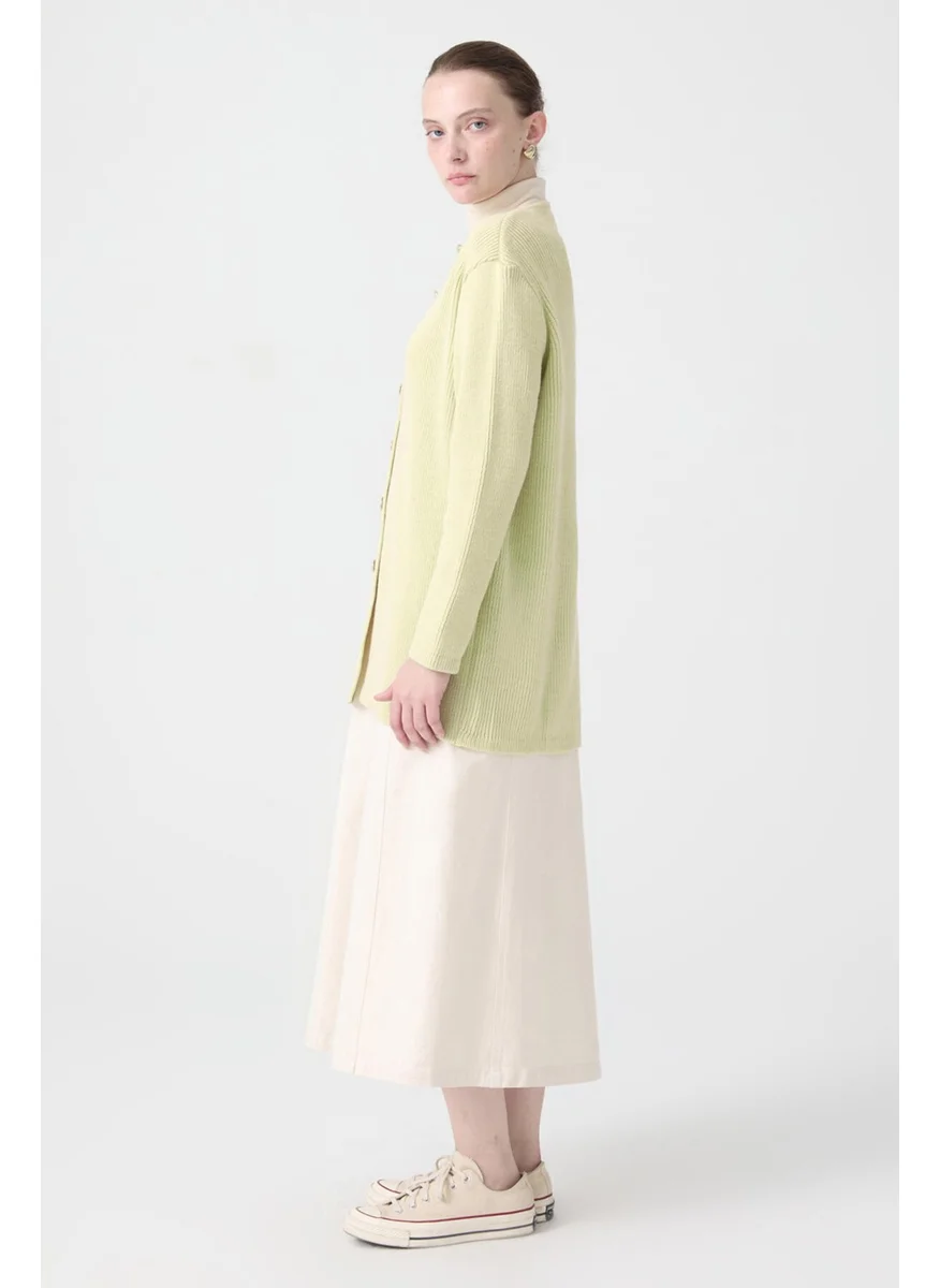 تاتشي Gold Buttoned Long Cardigan