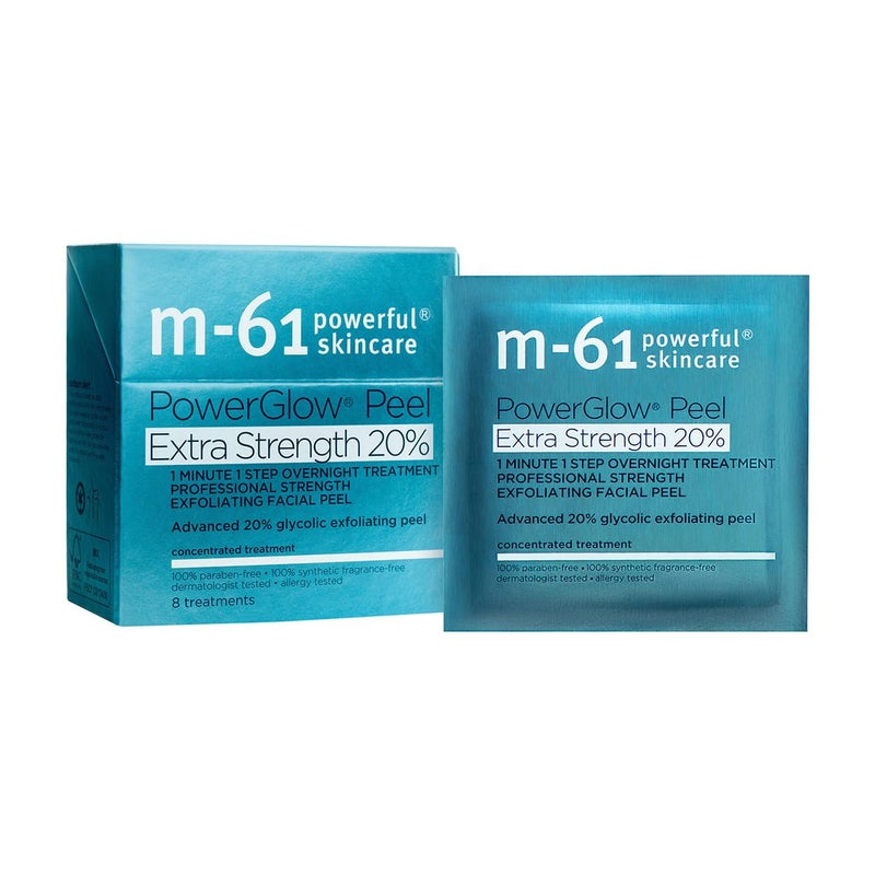 m-61 PowerGlow Peel Extra Strength 20% | Professional Strength Exfoliating Facial Peel With Advanced 20% Glycolic Acid - 8 Treatments - Image 1