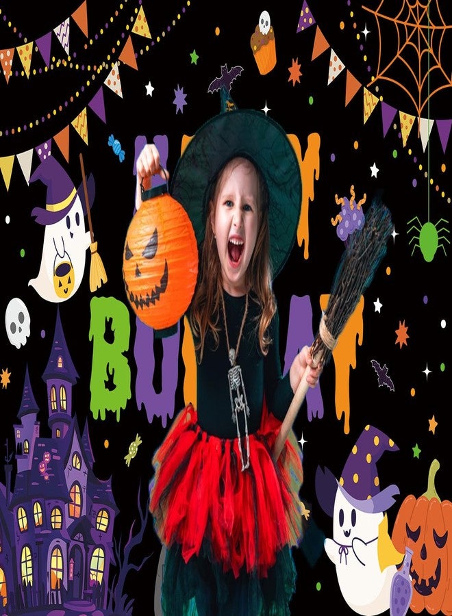 INRUI Halloween Booday Photography Backdrop Cute Spooky Ghost Birthday Decor Happy Boo Day Party Banner (7x5FT) - Image 4