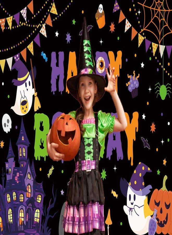 INRUI Halloween Booday Photography Backdrop Cute Spooky Ghost Birthday Decor Happy Boo Day Party Banner (7x5FT) - Image 3