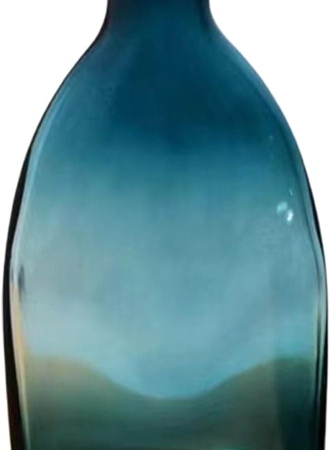 مزهرية زجاجية طويلة زرقاء أنيقة مزهرية زهور زخرفية حديثة مركزية للهدايا المنزلية والمكتبية وحفلات الزفاف - Image 1