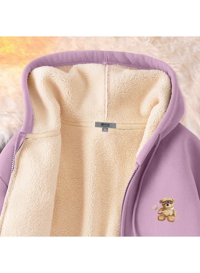 Flying in the snow Heavyweight Faux Shearling Cardigan Sweatshirt For Women, Autumn/winter Fleece-lined Design, Korean-style Minimalist Loose-fit Jacket For Petite Figures - Image 3
