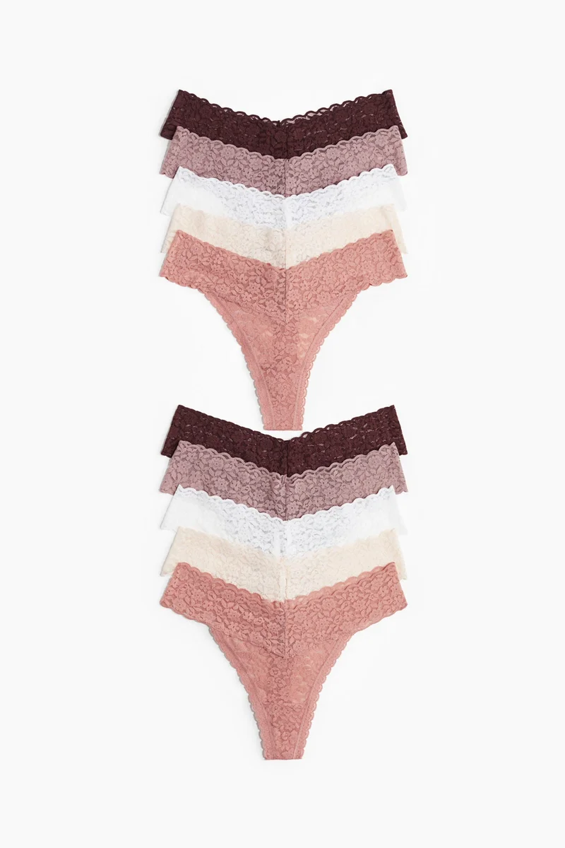 H&M 10-pack lace thong briefs