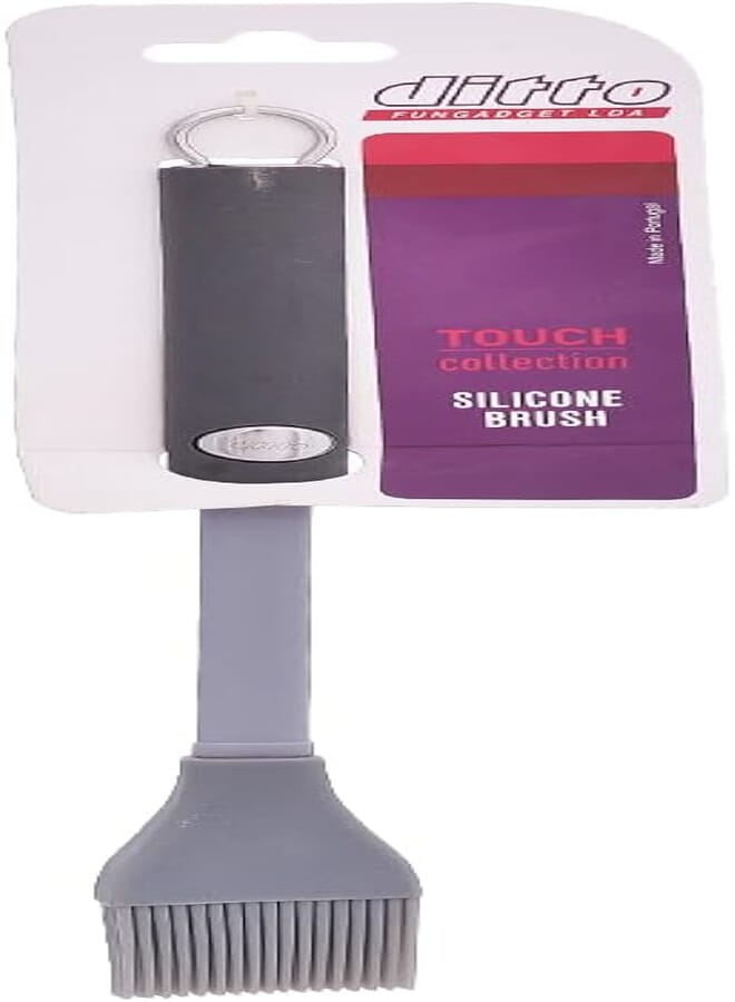 DITTO KITCHEN TOOLS - DITTO SILICONE BRUSH WITH BLACK RUBBER HAND TOUCH -Grey