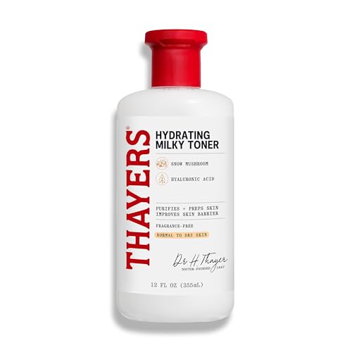 THAYERS Milky Face Toner Skin Care with Snow Mushroom and Hyaluronic Acid Natural Gentle Facial Toner for Dry and Sensitive Skin 355mL