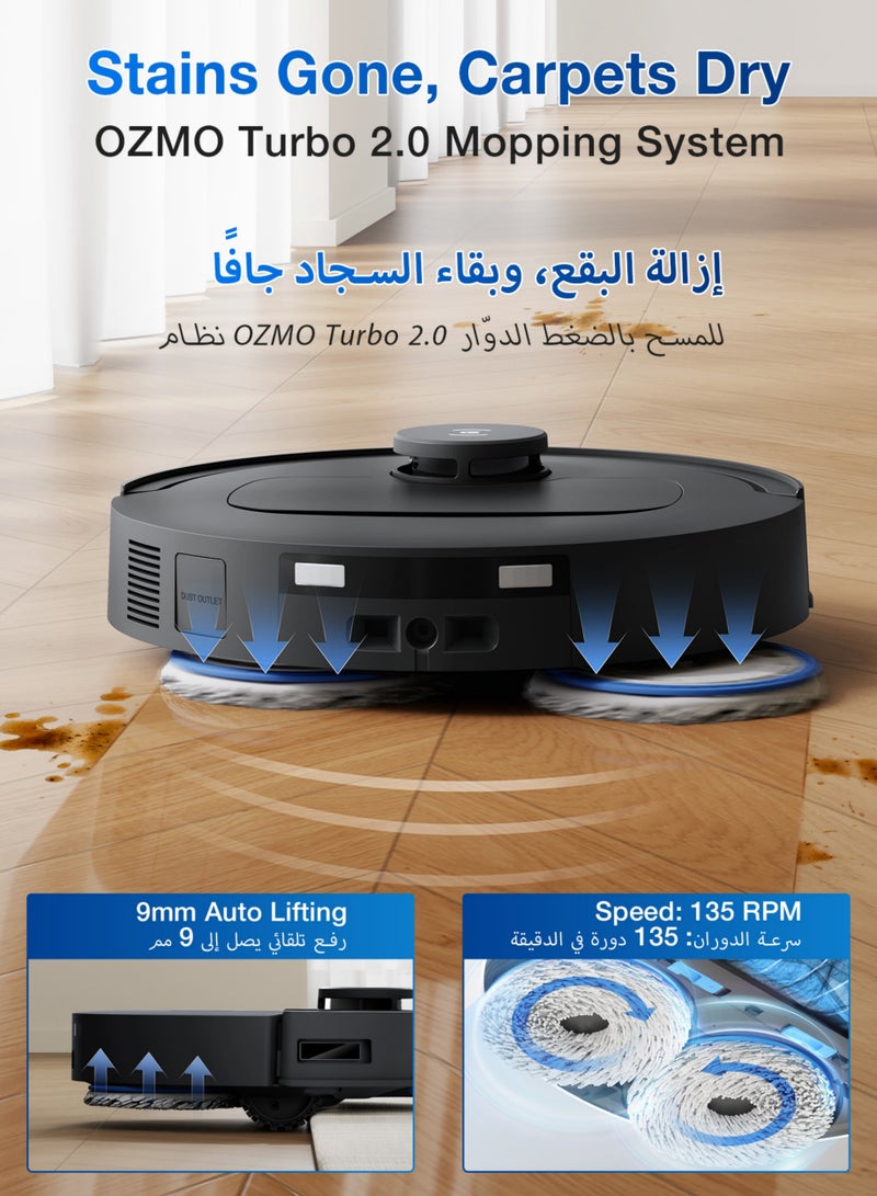 ECOVACS DEEBOT T30C Prime OMNI Robot Vacuum Cleaner with Mop Function, 25,000 Pa, OZMO Turbo 2.0 Wipe, ZeroTangle 3.0 Anti-Tangle, Triple V Main Brush, Omni-Station, 45°C Drying, Black 4 L 35 W DEEBOT T30C Prime OMNI black - Image 3