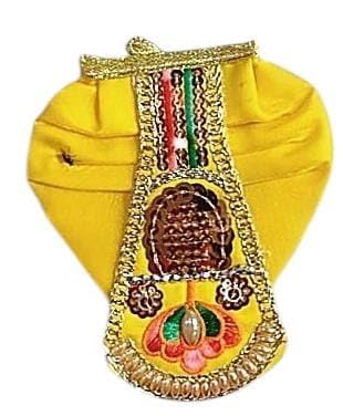 Partish Radha Krishna Dress | Poshak for Yugal Jodi | Radhe Krishna Ji Poshak with Heavy Work (Yellow, Dress Size 4 Inches for 6 & 7 Inches Murti) - Image 4