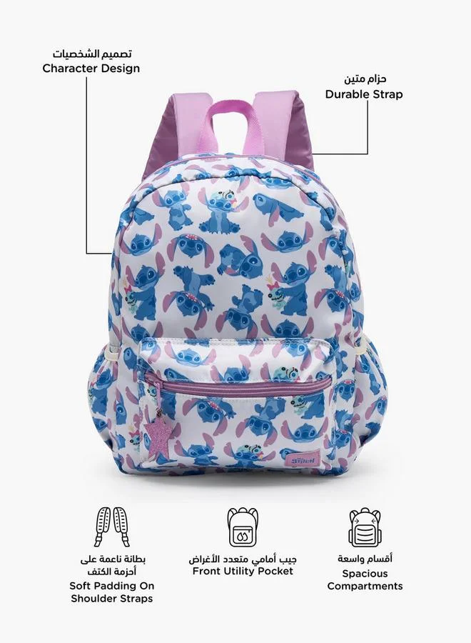 ديزني Stitch Print School Backpack For Girls 13 Years+ With Adjustable Shoulder Straps - 18 Inches - 17x37x37 CM