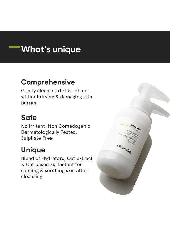 MINIMALIST Barrier Repair Face Cleanser with 6% Oat Extract & Hyaluronic Acid for Sensitive Skin| Hydrating, Non-Drying and Fragrance Free Gentle Face Wash Suitable for All Skin Types 100ml - Image 3
