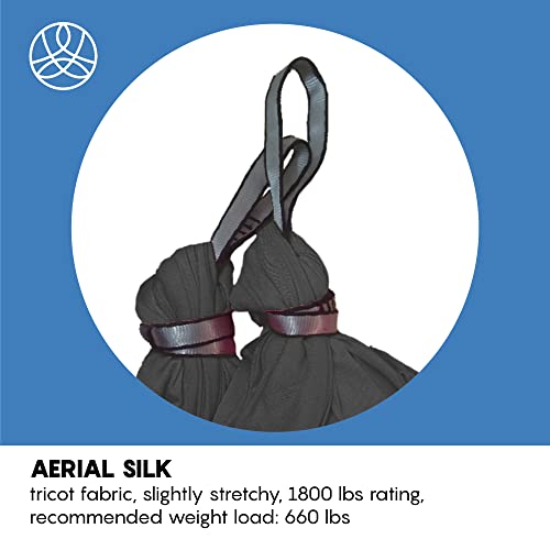 aum active Aerial Silk Yoga Hammock & Swing for Home, Inversion Exercises, Starter Kit for All Levels - Durable with Extension Straps, Carabiners, and Pose Guide - Image 2