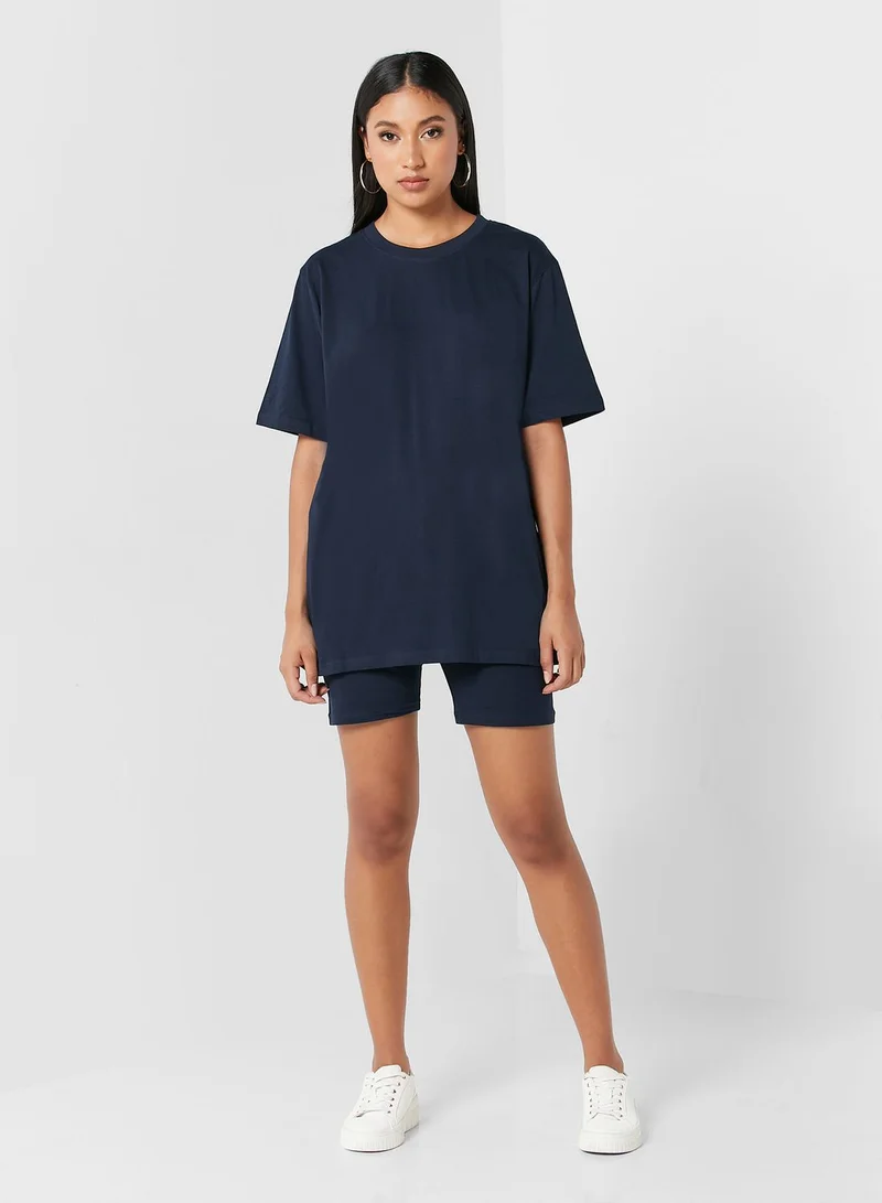 Ginger Basics Oversized T-Shirt & Cycling Shorts Set