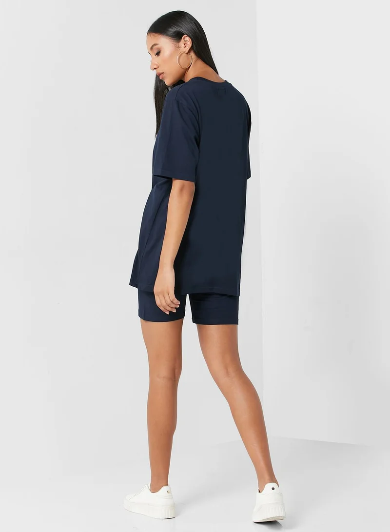 Ginger Basics Oversized T-Shirt & Cycling Shorts Set