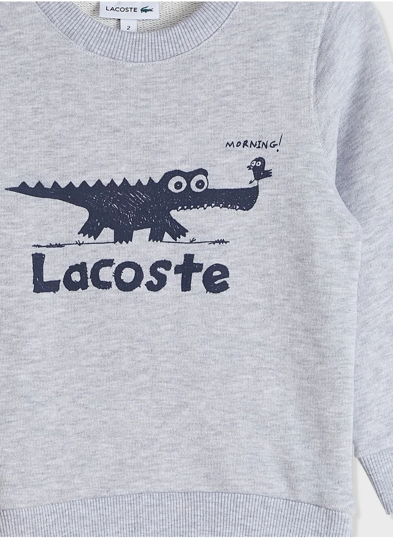 LACOSTE Logo Round Neck Sweatshirt