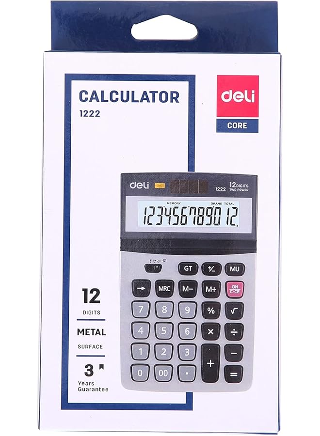 Deli E1222 Calculator High Quality Lcd Display Screen For Clear Reading E1222 - Image 1