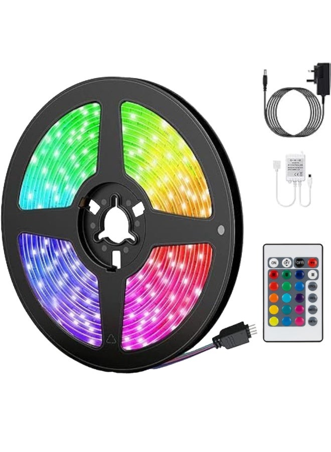 RGB LED Strip Lights 5M 5050 SMD, 150 LEDs with Remote Control, Multicolor Lighting Modes, IP65 Waterproof LED Light Strip for Indoor & Outdoor Decoration - Image 1