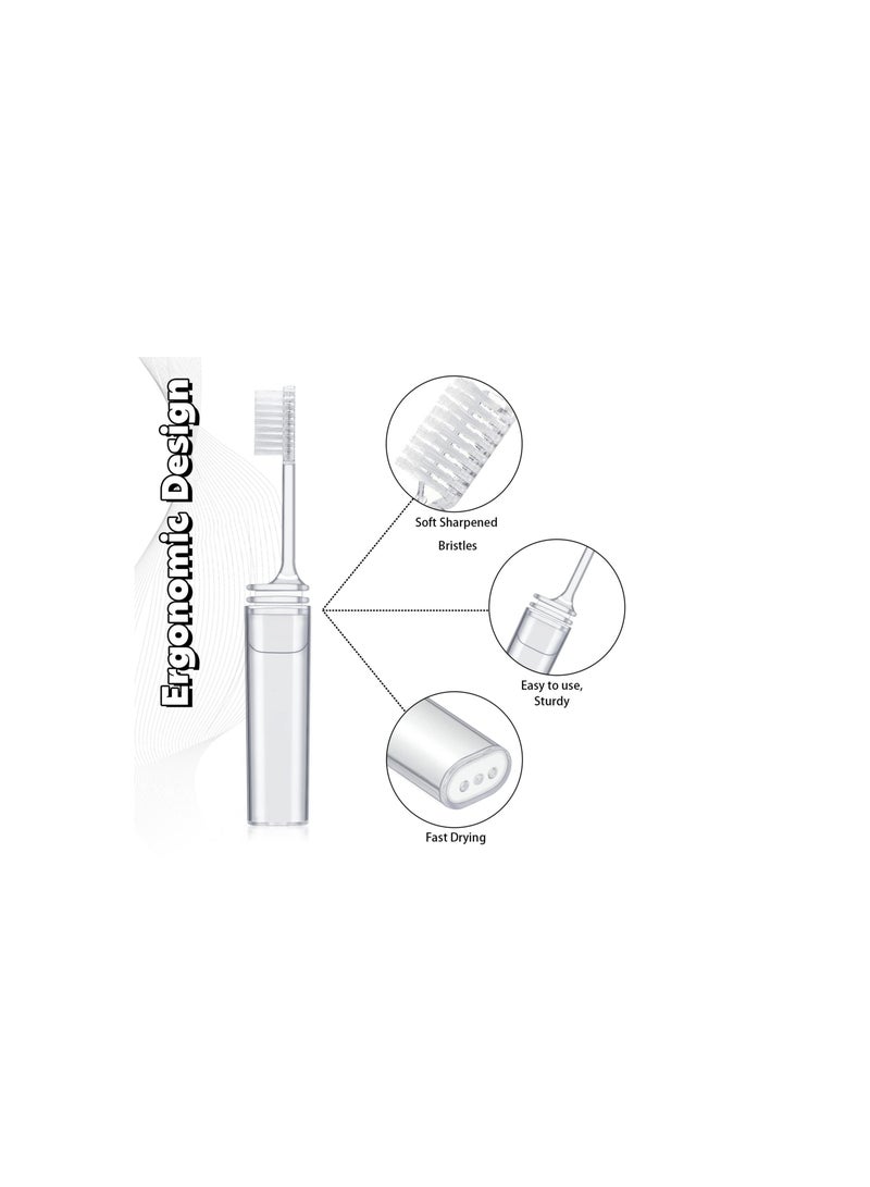 Excefore مجموعة فرشاة أسنان للسفر مكونة من 20 قطعة، فرشاة أسنان للسفر قابلة للطي مع صندوق فرشاة أسنان، فرشاة أسنان يدوية قابلة للطي محمولة للبالغين والأطفال للتخييم ورحلات العمل والمنزل - Image 4