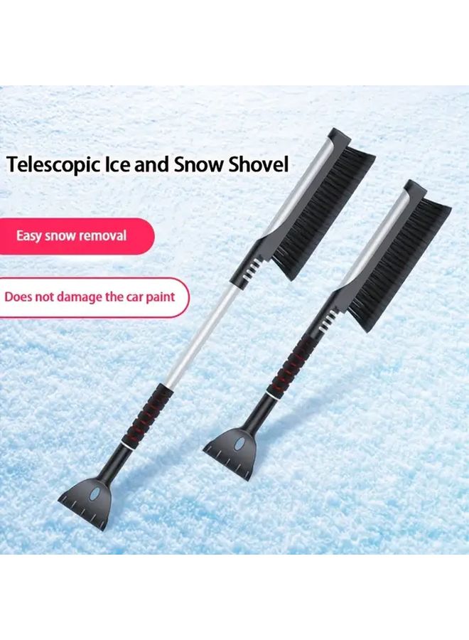 مِجَرَفَة الثلوج القابلة للسحب باللون الأسود مع مكشطة الجليد لرافعة الشوكية وفراشة إزالة الصقيع من النوافذ - Image 3