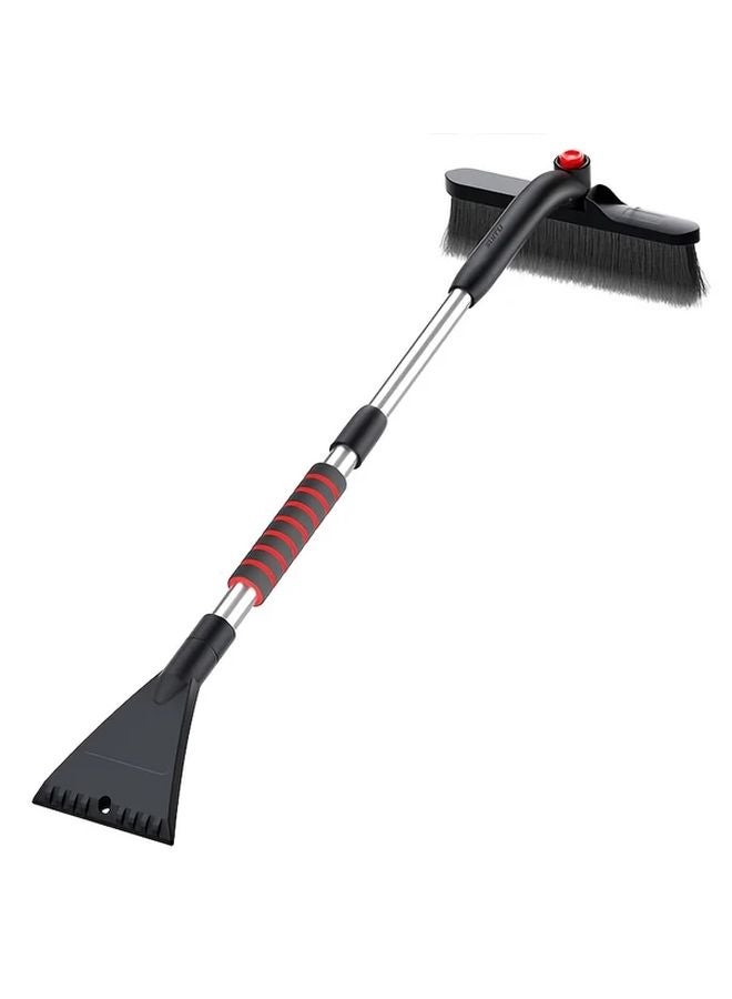 مِجَرَفَة الثلوج القابلة للسحب باللون الأسود مع مكشطة الجليد لرافعة الشوكية وفراشة إزالة الصقيع من النوافذ - Image 1