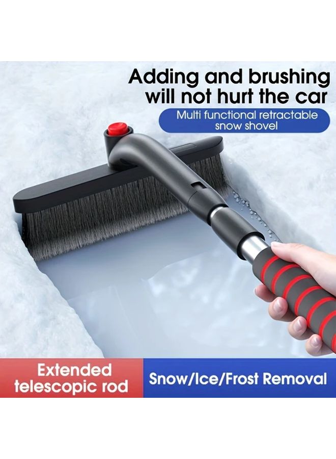 مِجَرَفَة الثلوج القابلة للسحب باللون الأسود مع مكشطة الجليد لرافعة الشوكية وفراشة إزالة الصقيع من النوافذ - Image 5