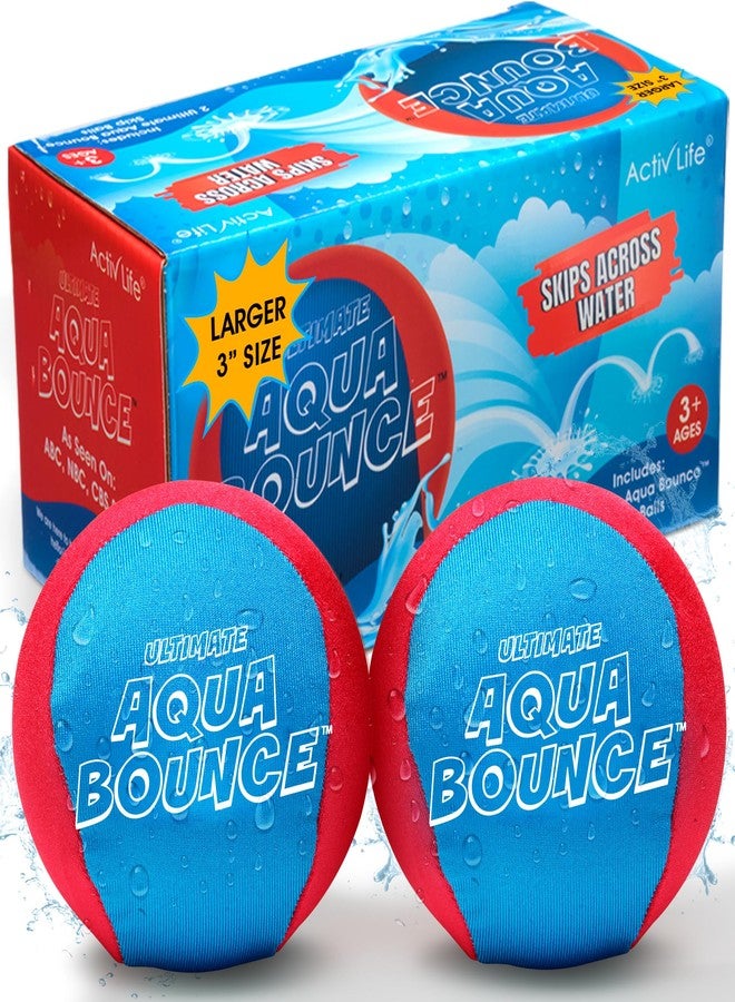 Activ Life Ultimate 2 Pack 3" Larger Water Skip Balls, Fun Swimming Pool & Beach Bouncing Toys for Kids, Teens, and Family, Great for Easter Gifts & Birthdays, Red/Blue - Image 1