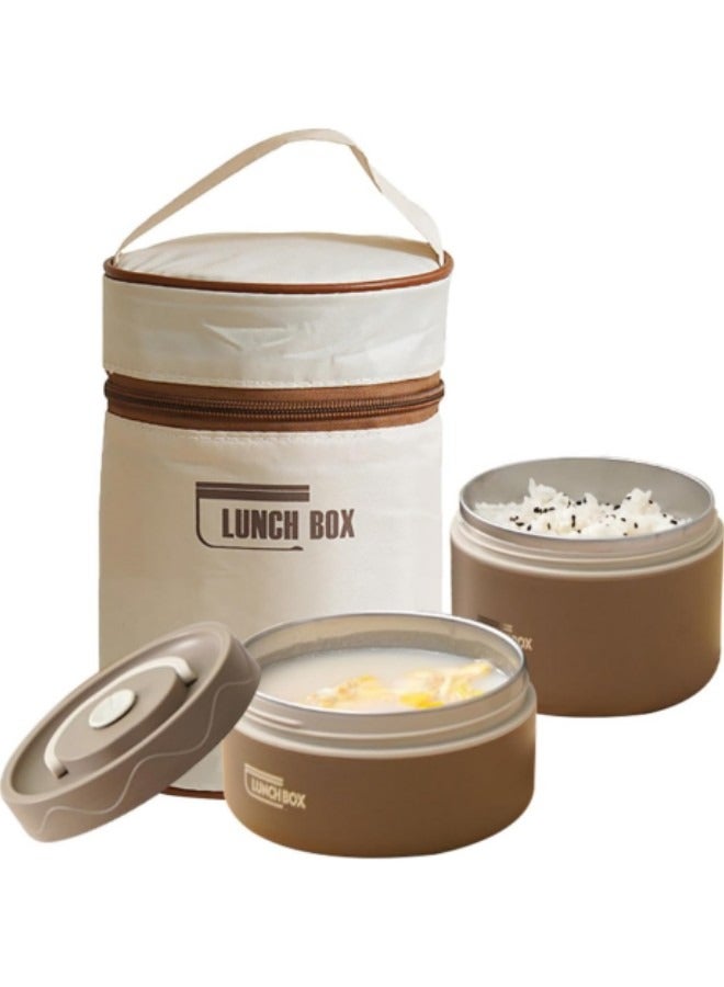Microwaveable Thermal Lunch Box, Portable Insulated Lunch Containers With Bag, Kids, Set of 2 Tier Insulated Bento Boxes - Image 1