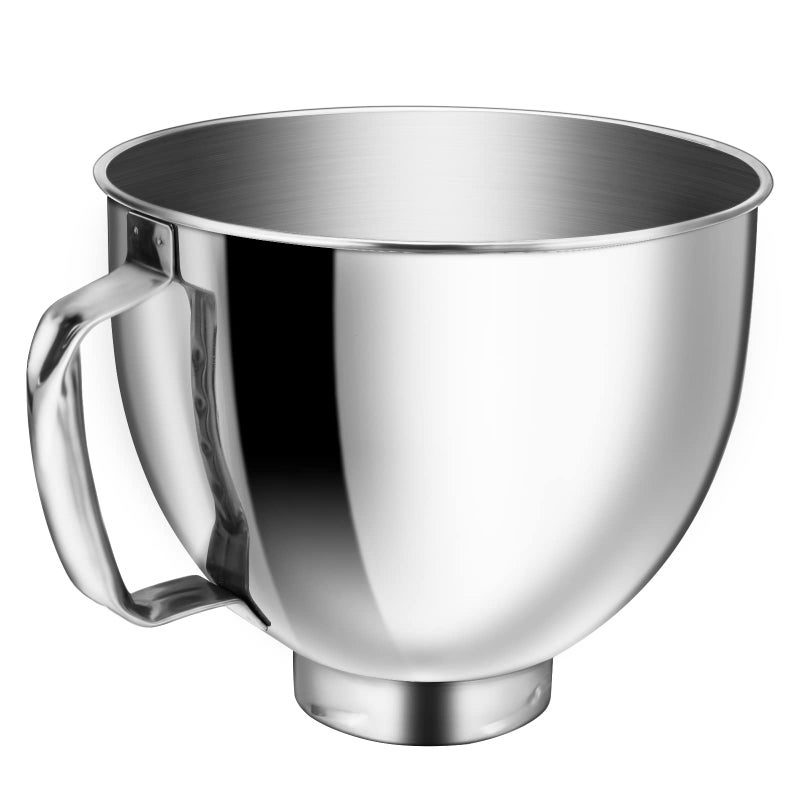 5 Qt 188 Stainless Steel Mixing Bowl for Kitchen Aid TiltHead ClassicArtisan Series Stand Mixer Mixer Bowl Replacement Compatible with K45 KSM85 KSM90 KSM150 Dishwasher Safe Ergonomics Handle