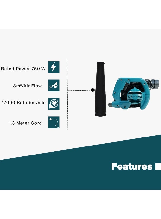 KEEN OS-603 Electric Blower 750W Professional Air Blower 16000RPM High Speed Dust Cleaner 3.8m³/min Air Flow 220-240V Portable Handheld Blower for Home Workshop Car Cleaning - Image 3
