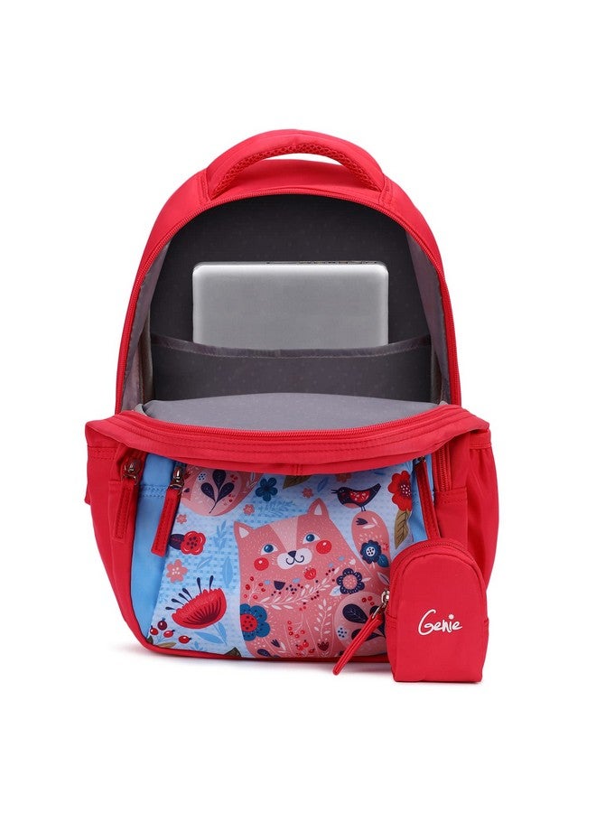 Safari Genie Safari Kitty Kids Standard Backpack, 15 Inches, Cute, Colourful Bags For Girl's, Water Resistant And Lightweight. 3 Compartment With Happy Pouch,20 Liters,Pink - Image 4