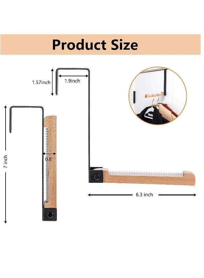 2 Pieces Over Door Hooks Retractable Over The Door Hook Valet Hooks Multi Hanging Storage Hanger for Clothes Coats Towels Hats Scarves Purses Keys and More(Black)  - Image 4