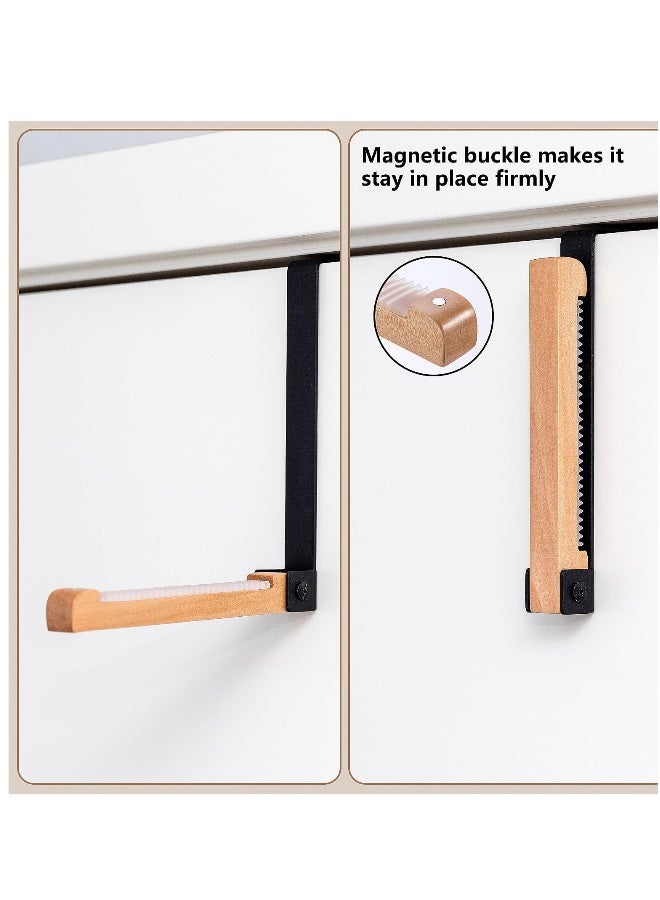 2 Pieces Over Door Hooks Retractable Over The Door Hook Valet Hooks Multi Hanging Storage Hanger for Clothes Coats Towels Hats Scarves Purses Keys and More(Black)  - Image 5