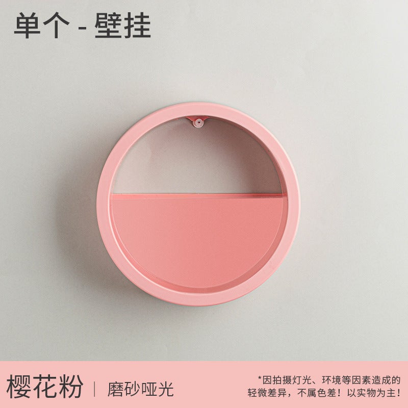Wall Hanging Creative Pothos Flower Pot Scandinavian Macaron Green Plant Living Room Wall Hanging Decoration Round Hydroponic Flower Pot Fish Tank - Image 1
