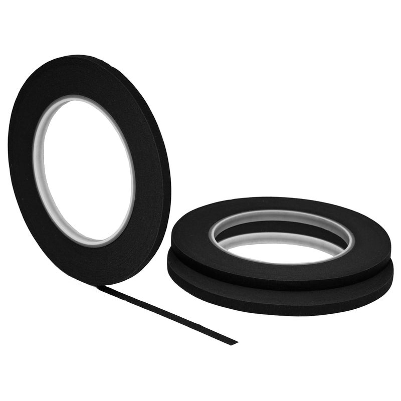 STIKK Painters Tape - 3pk Black Painter Tape - 1/4 inch x 60 Yards - Paint Tape for Painting, Edges, Trim, Ceilings - Masking Tape for DIY Paint Projects - Residue-Free Painting Tape - Image 1