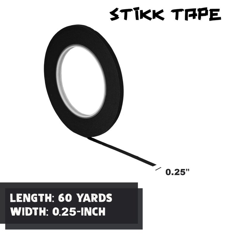 STIKK Painters Tape - 3pk Black Painter Tape - 1/4 inch x 60 Yards - Paint Tape for Painting, Edges, Trim, Ceilings - Masking Tape for DIY Paint Projects - Residue-Free Painting Tape - Image 2