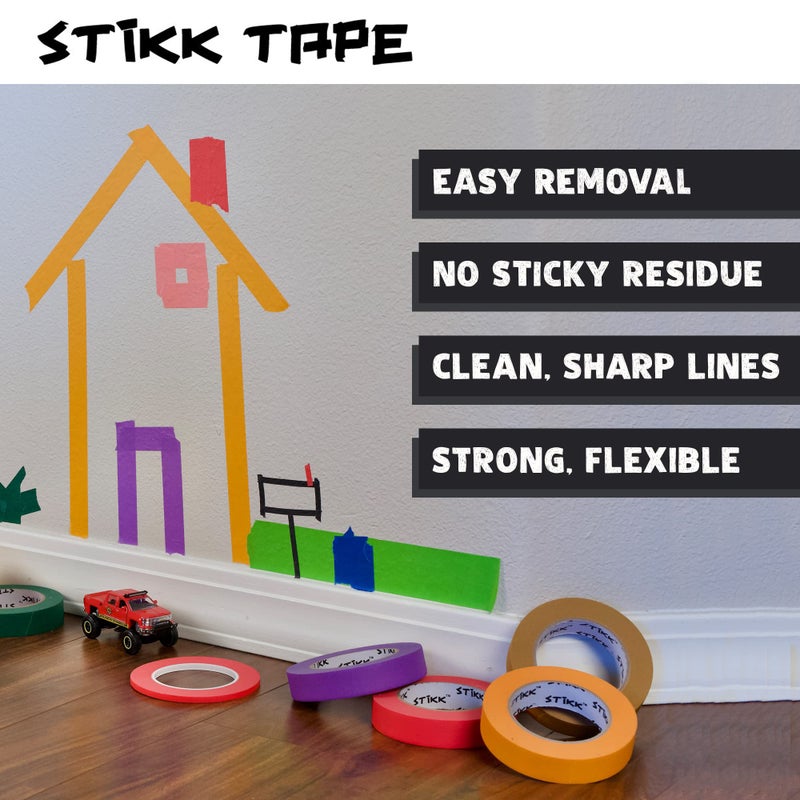 STIKK Painters Tape - 3pk Black Painter Tape - 1/4 inch x 60 Yards - Paint Tape for Painting, Edges, Trim, Ceilings - Masking Tape for DIY Paint Projects - Residue-Free Painting Tape - Image 5