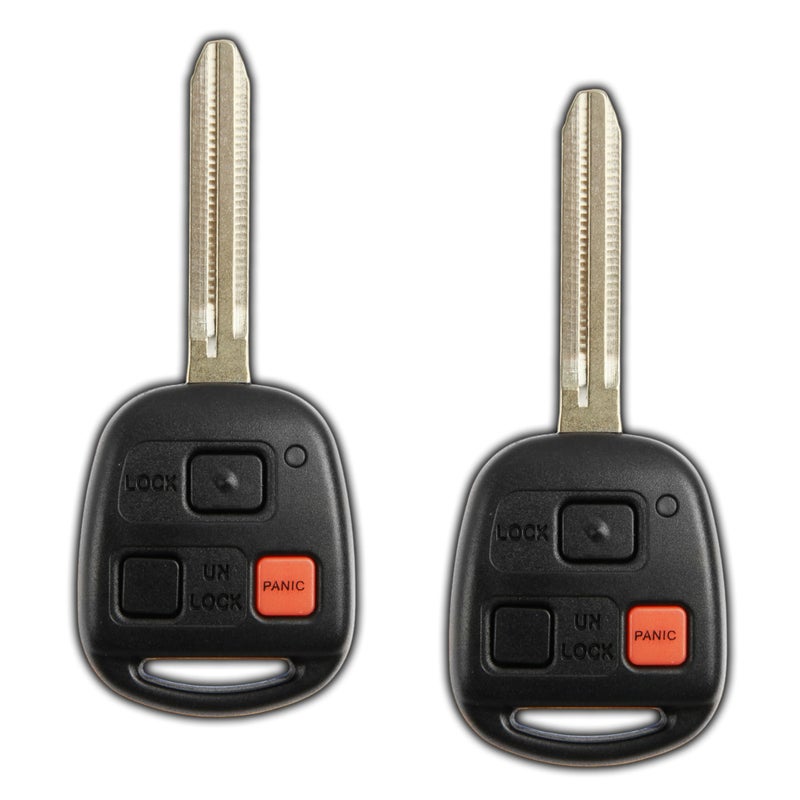 2X KeylessOption Key Fob Replacement for 2003 2004 2005 2006 2007 2008 2009 Toyota Land Cruiser Remote 3Button HYQ12BBT Locksmith Required