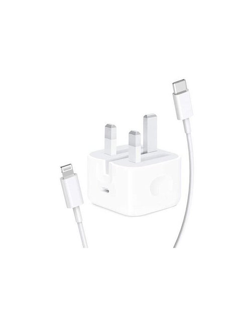 USB-C Power Adapter With Type-C To Lightning Cable 20W White