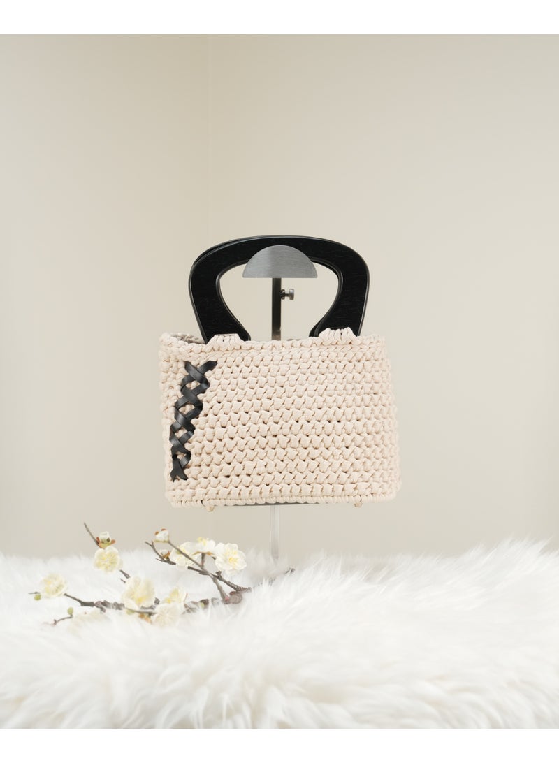 RandSac Off-White with Black Wooden Handles & Leather - Image 2