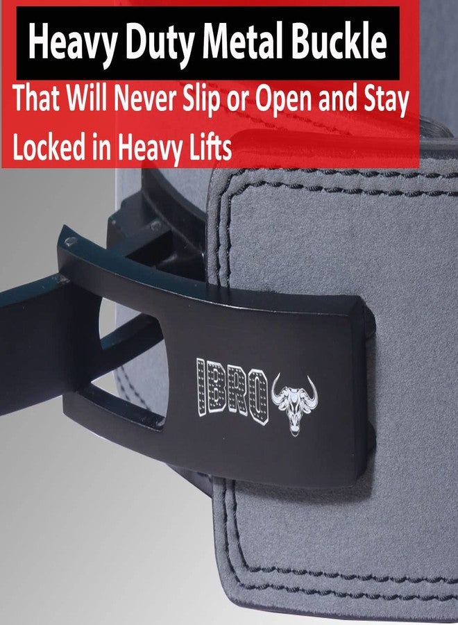 IBRO Powerlifting Lever Gym Belt - Power 10MM Extreme Heavy Duty Genuine Leather Belts - Squats Deadlifts Bodybuilding Weight Lifting IPF Power Lifting Strongman for Men 10mm Grey L - Image 5