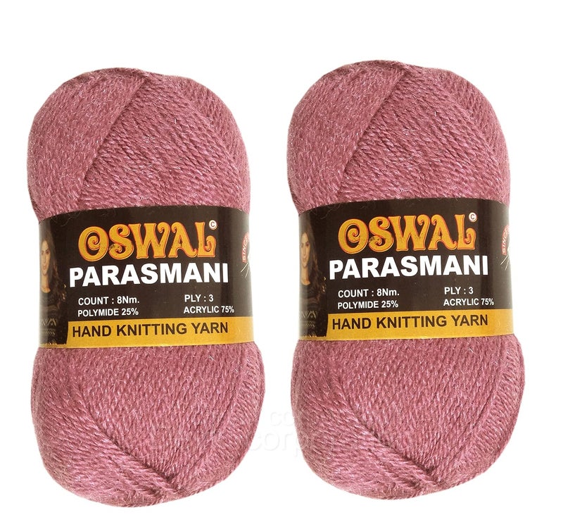 Parasmani Hand Knitting Yarn/Wool/Woollen/Thread, Pack Of 2 Balls Of Mauve Color . Each Ball-100 Gm . Shade-Op20.200 - Blue